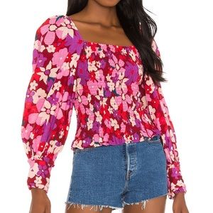 Free People Ariana Printed Top Size Small